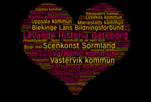 Text-hjärta med Teater Barbaras arrangörer under 2022.
